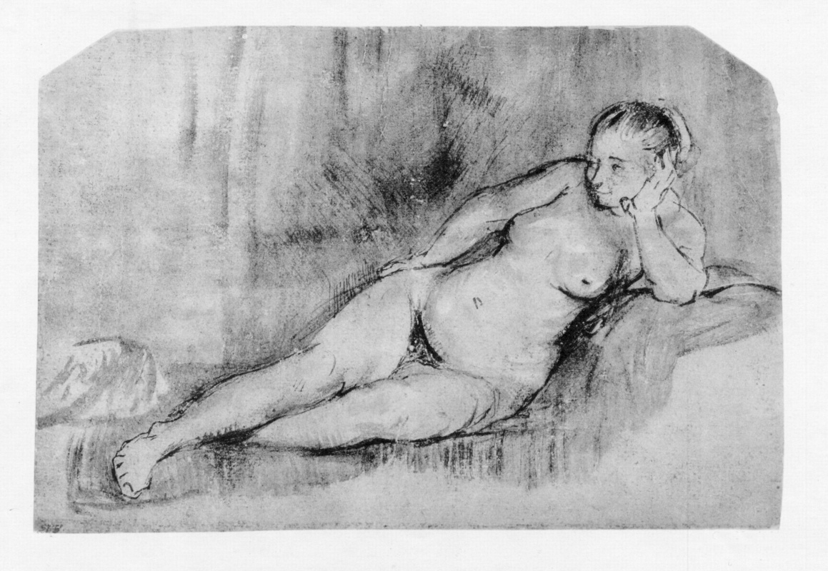 Rembrandt Harmenszoon van Rijn. Reclining Nude model