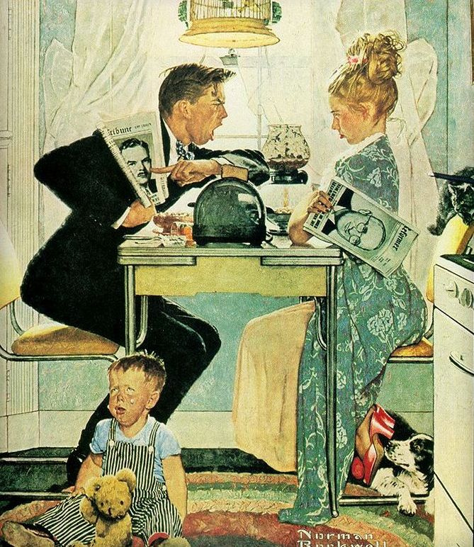 Norman Rockwell. Dewey vs Truman. Election day