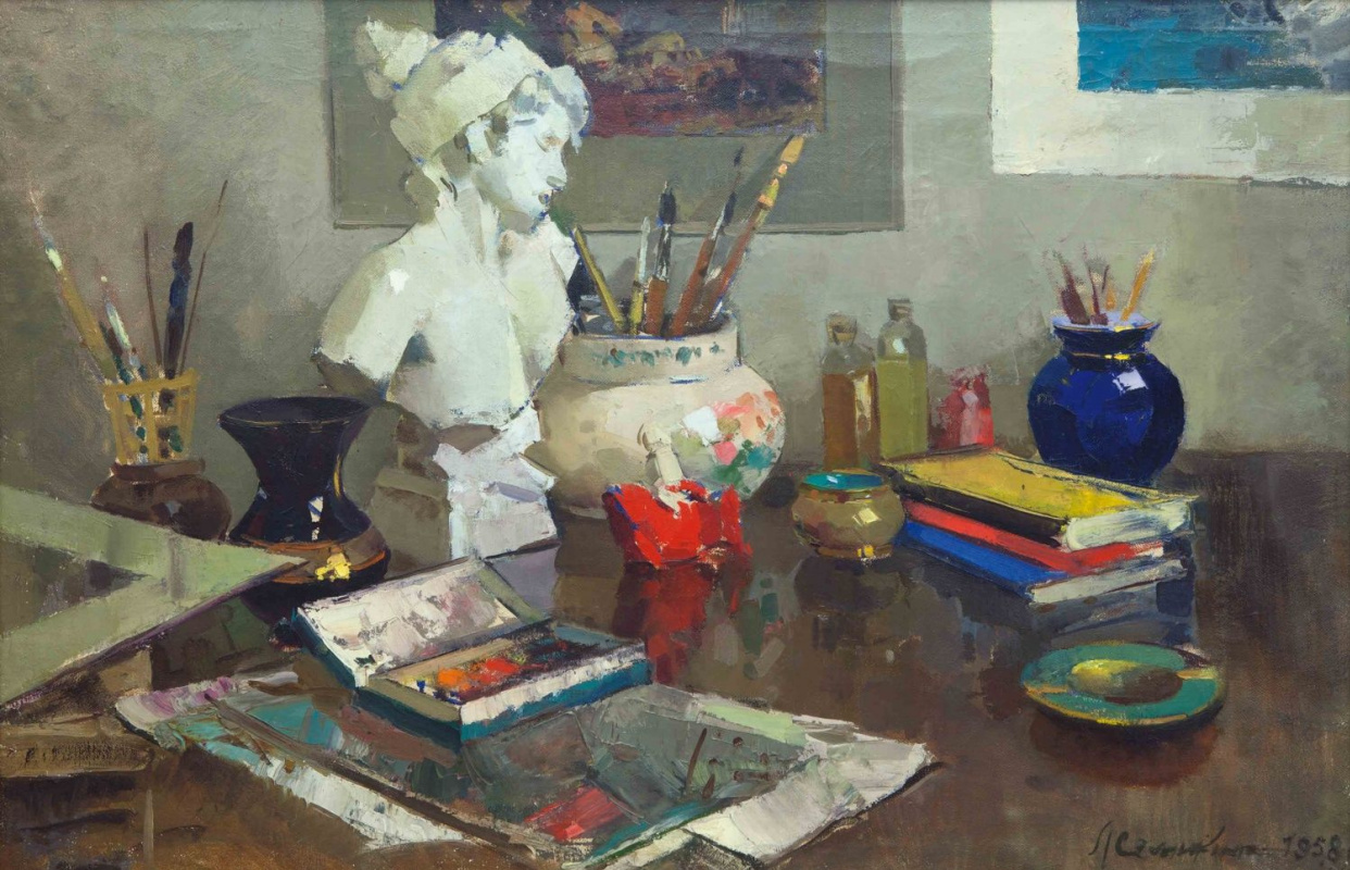 Lyudmila Nikolaevna Semykina. Dans l'atelier