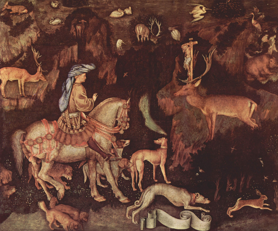 Antonio Pisanello. The vision of St. Eustace