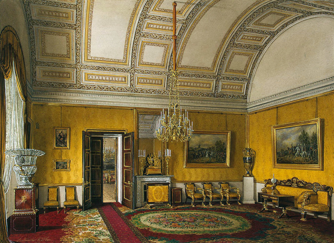 Edward Petrovich Hau. The yellow salon of Maria Nikolaevna