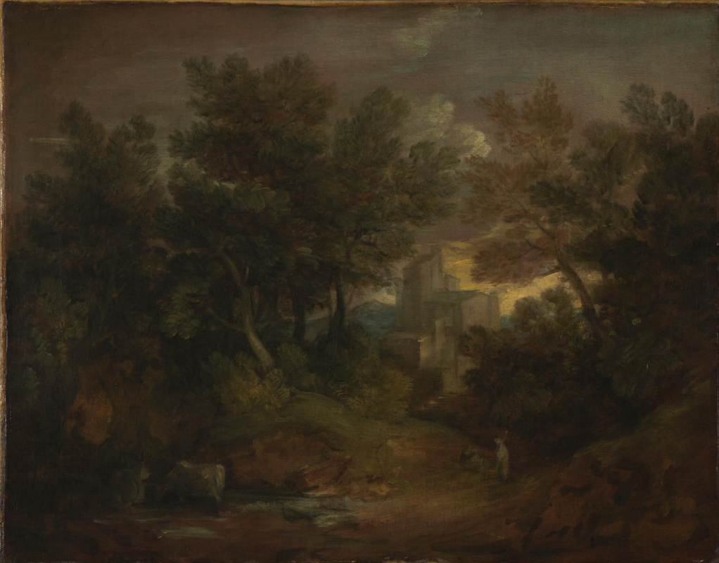 Thomas Gainsborough. La forêt paysage avec le château