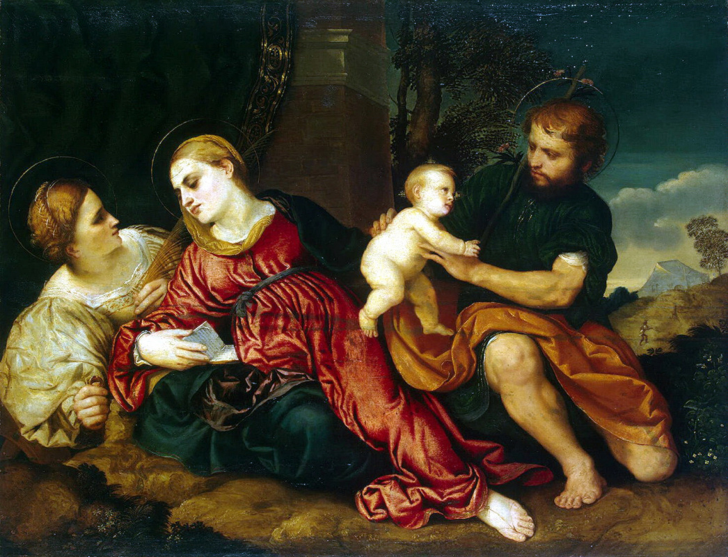Paris Bordon. Holy Family with St. Catherine