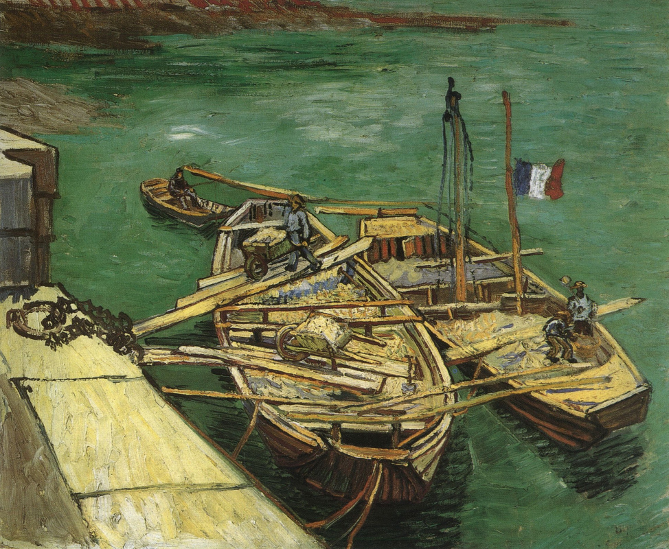 Vincent van Gogh. Men unloading sand at the Marina Arles