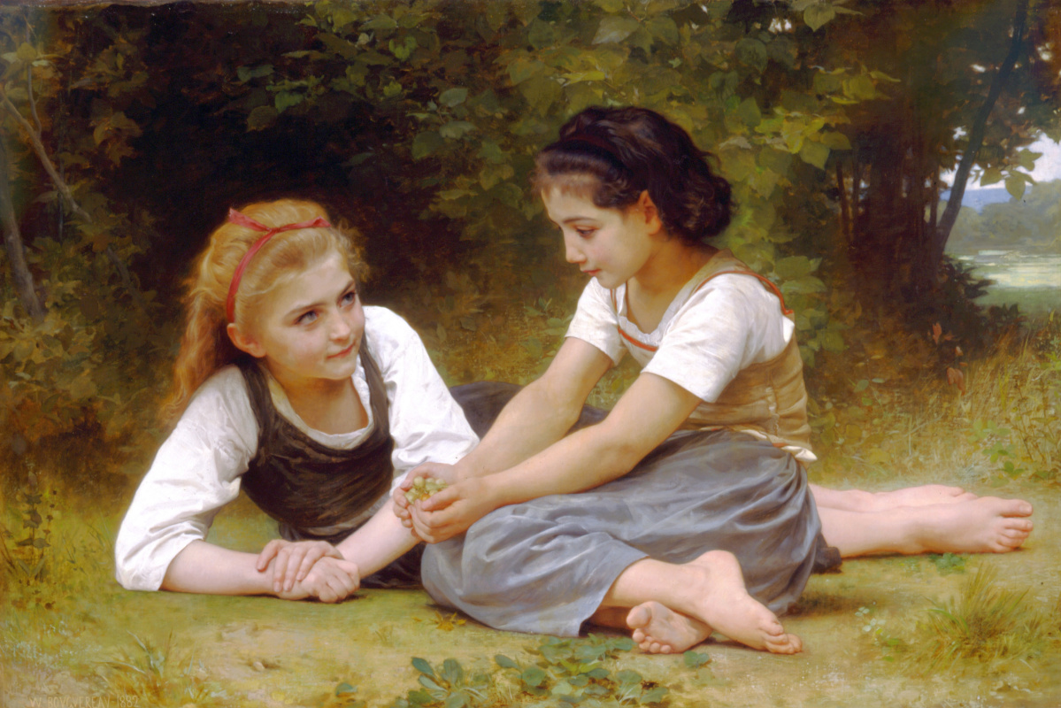 William-Adolphe Bouguereau. The collection of hazelnuts