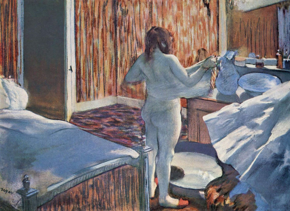 Edgar Degas. The woman behind the toilet