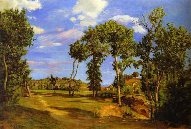 Frédéric Bazille. Landscape on the banks of the Lez