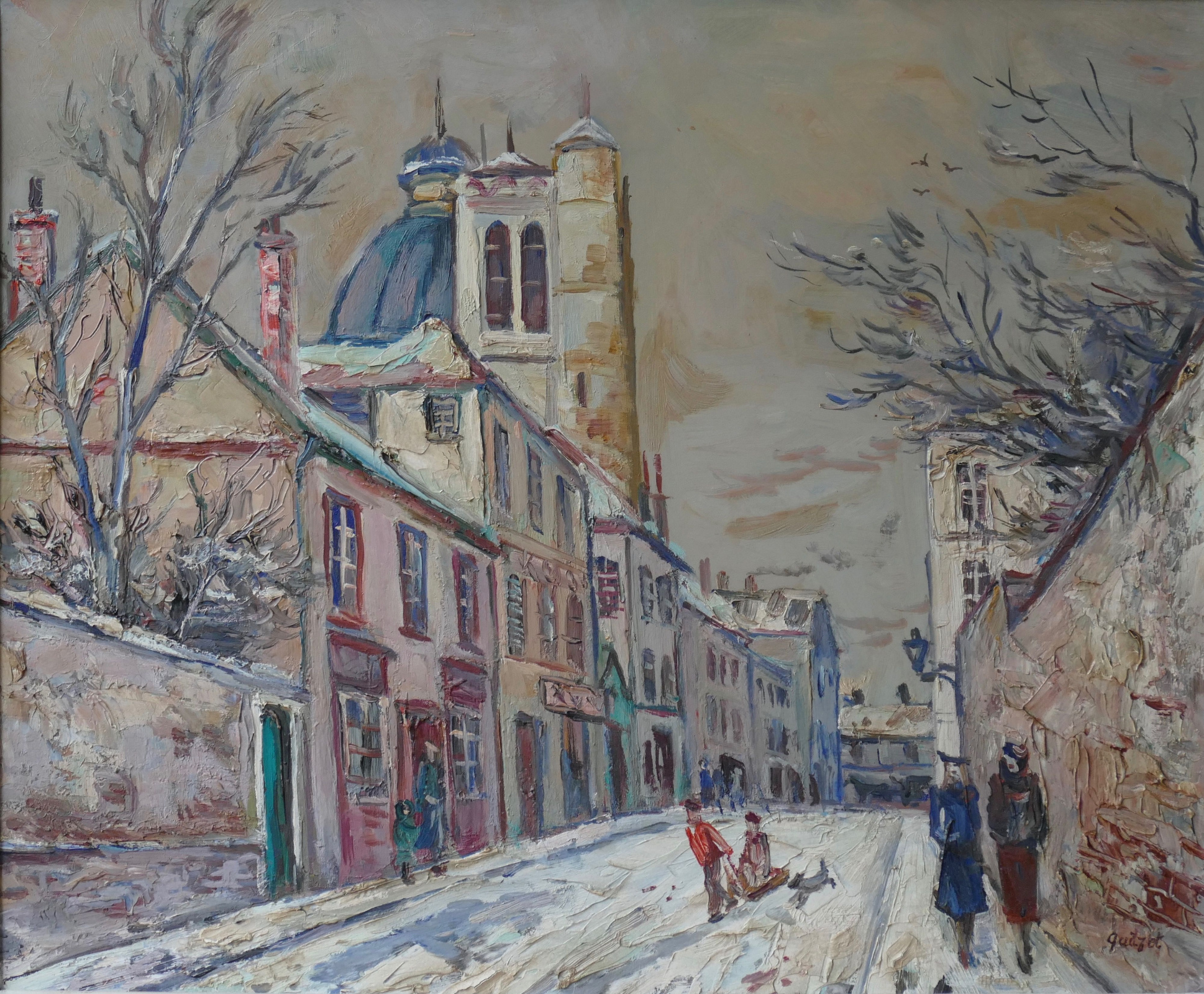Alphonse Leon Quizet L'hiver à Montmartre : Descriptif de l'œuvre