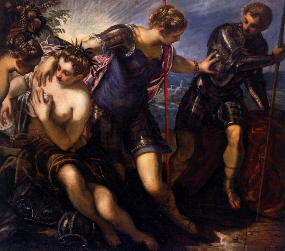Jacopo (Robusti) Tintoretto. Minerva chases Mars from Peace and Prosperity