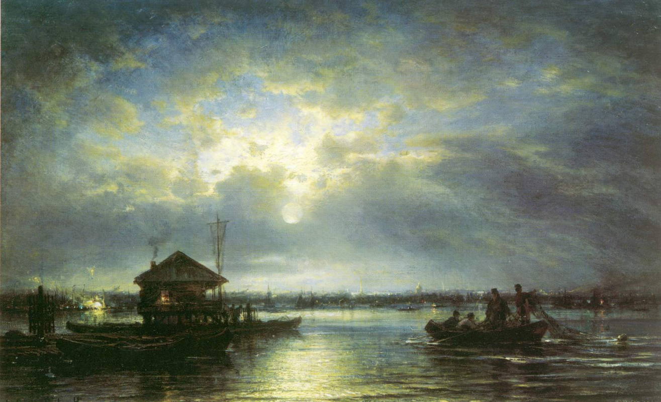 Αποτέλεσμα εικόνας για night river painting