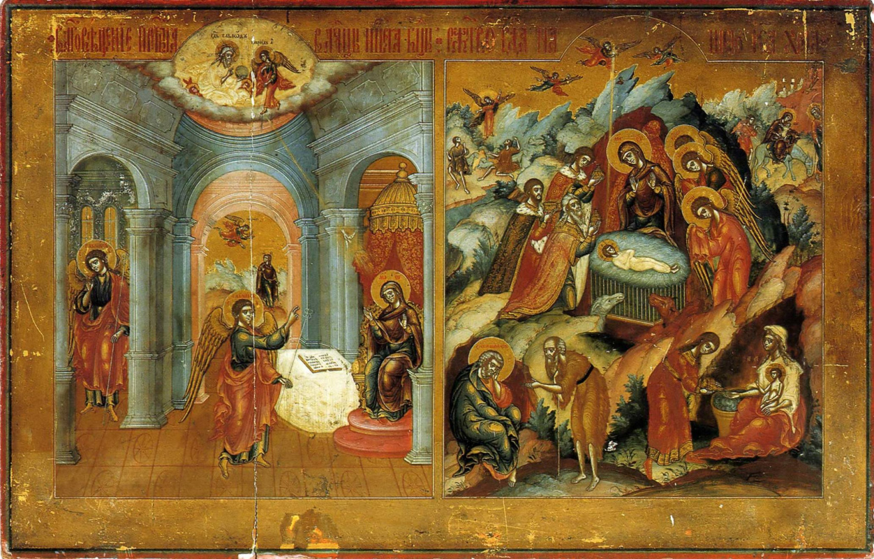 Icon Painting. Annunciation. Christmas (Nevyansk, workshop Bogatyrevs)