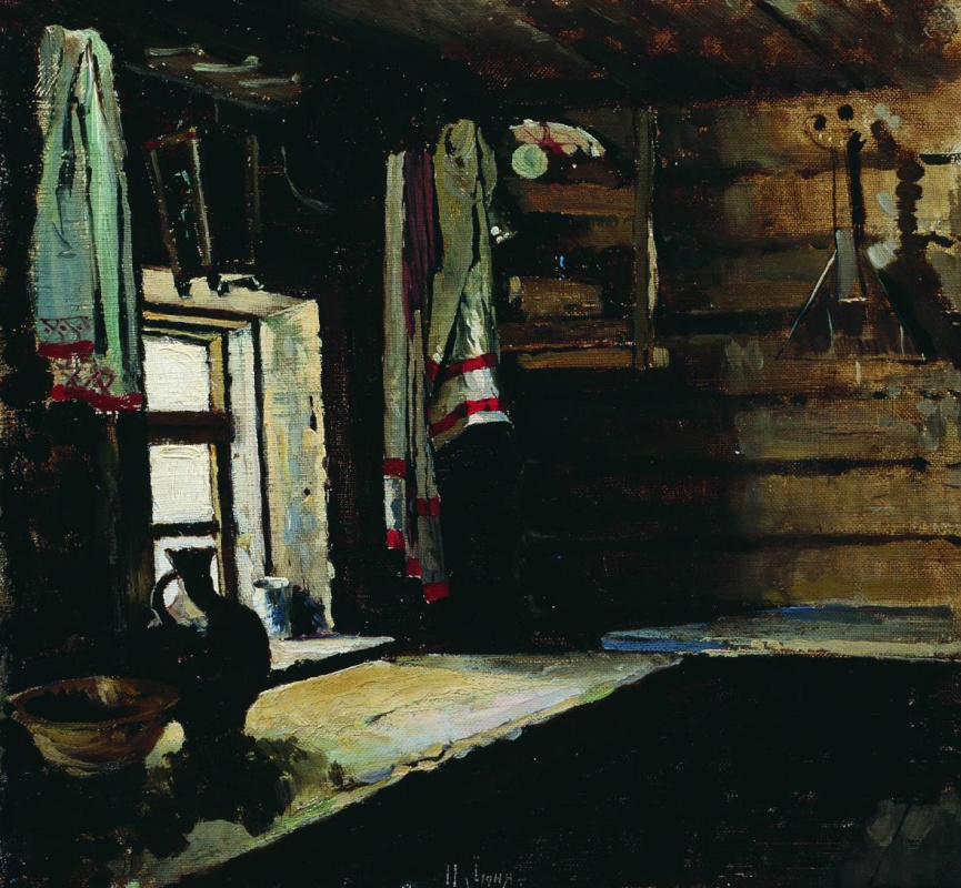 Sergey Arsenievich Vinogradov. 在小屋里