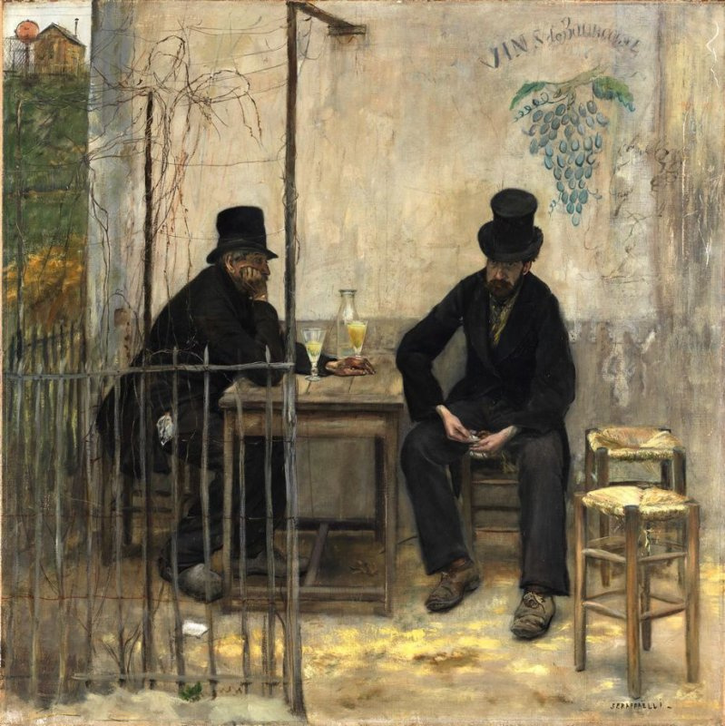 Jean-François Raffaelli. Drinking absinthe