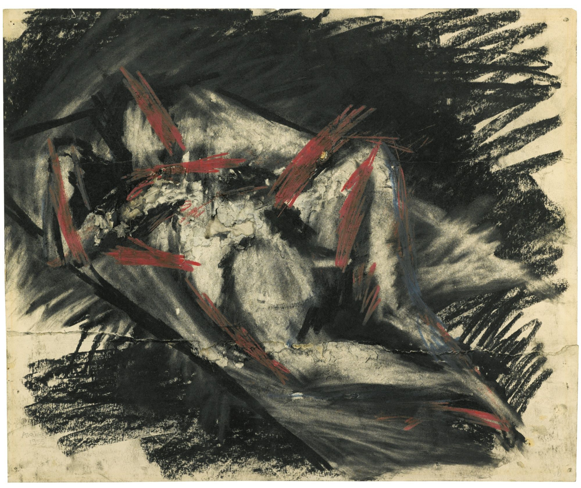 Bent Nude, 1955, 56×47 cm by Frank Auerbach: History, Analysis & Facts |  Arthive