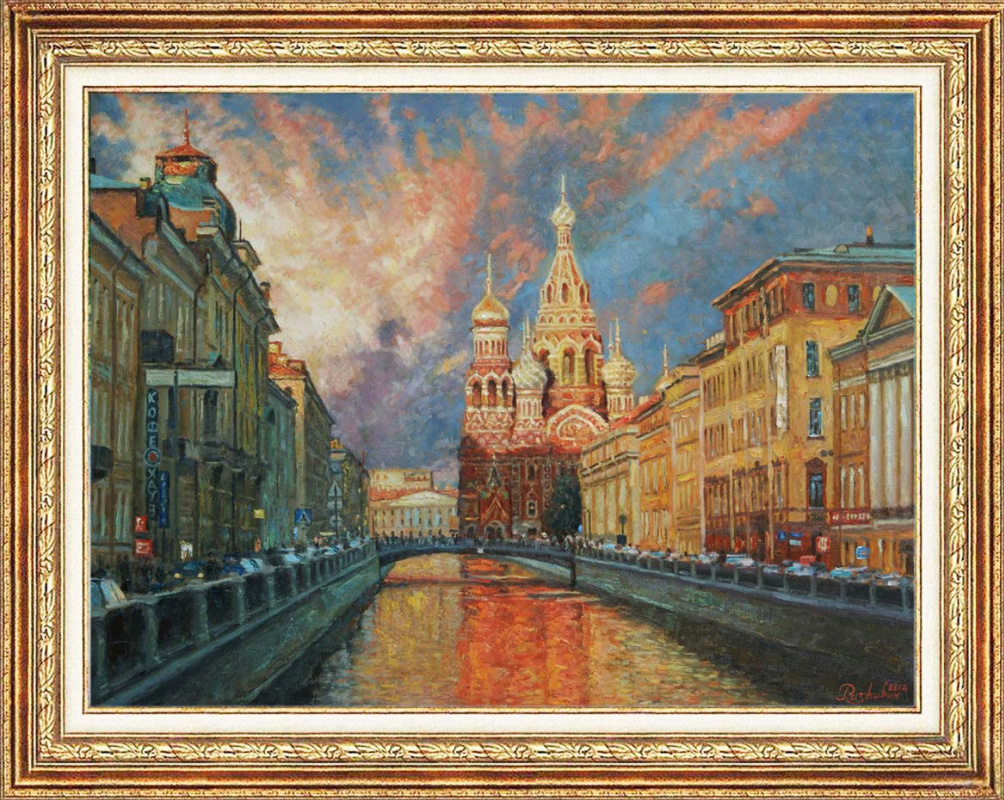 Igor Razzhivin. "Shades of St. Petersburg in the evening"