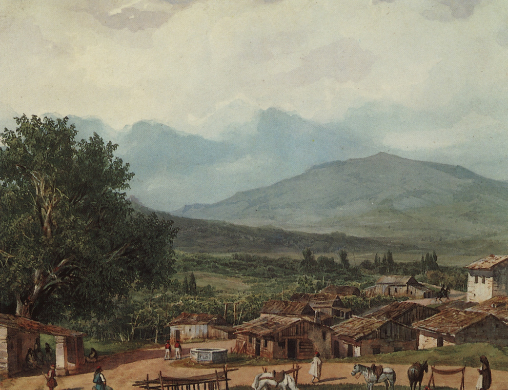 Karl Pavlovich Bryullov. The village of St. Rocca, near the town of Corfu. From illustrations for "Atlas to travel notes" gr. V. P. Davydov, 1835, published in 1840