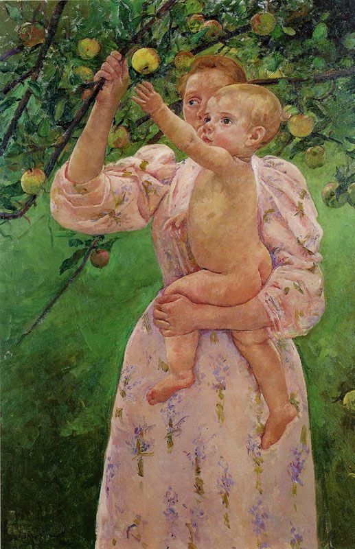 Mary Cassatte. The child plucks the fruit