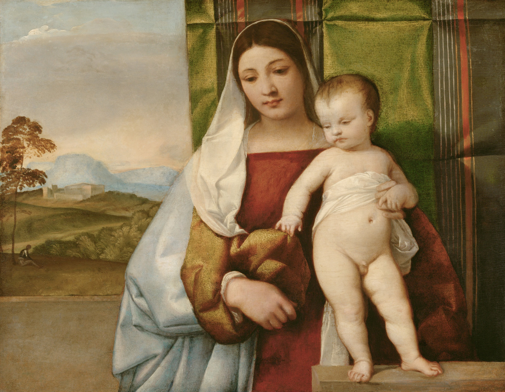 Titian Vecelli. Madonna and child (Gypsy Madonna)