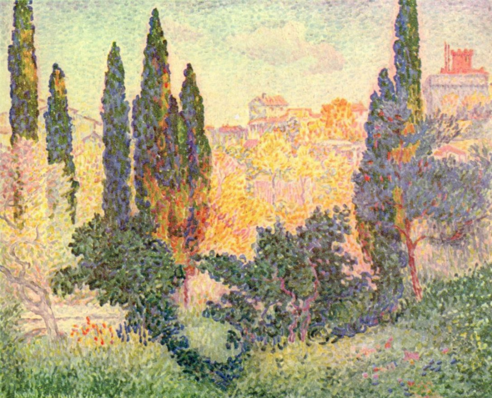 Henri Edmond Cross. Cypresses in Cana