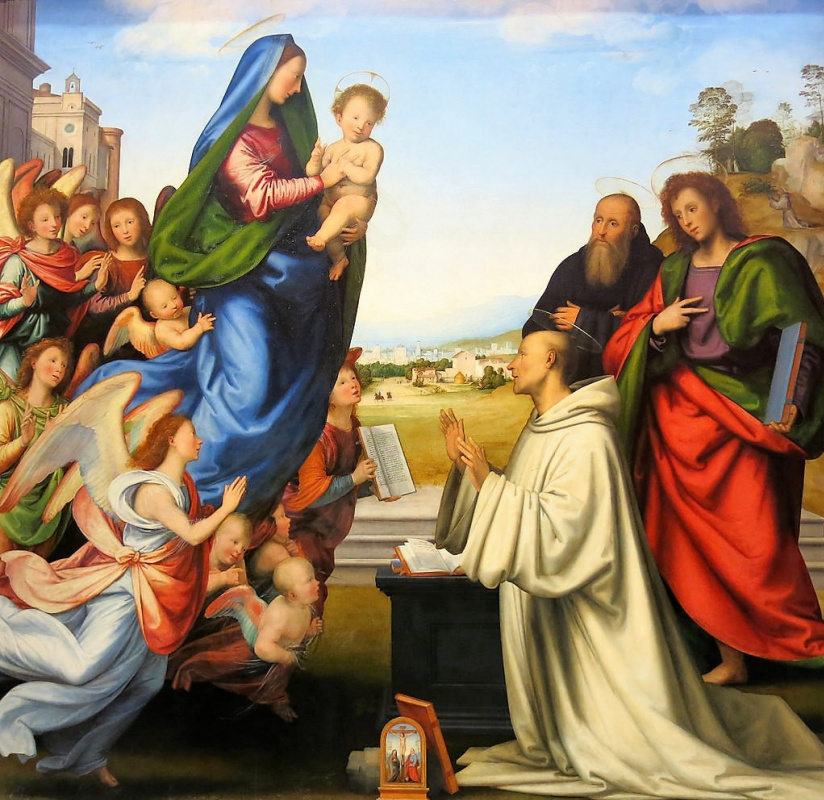 Fra Bartolomeo. Vision of St. Bernard with Saints Benedict and John the Evangelist