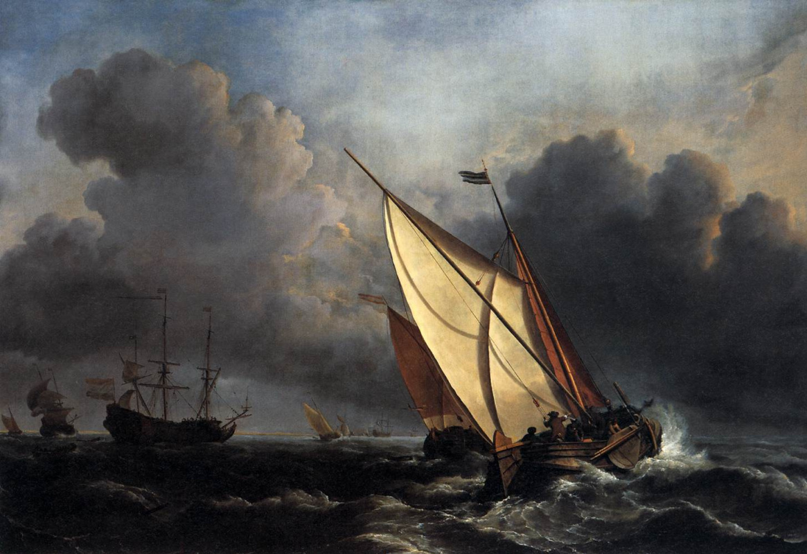 Willem van de Welde the Younger. Ships in rough sea