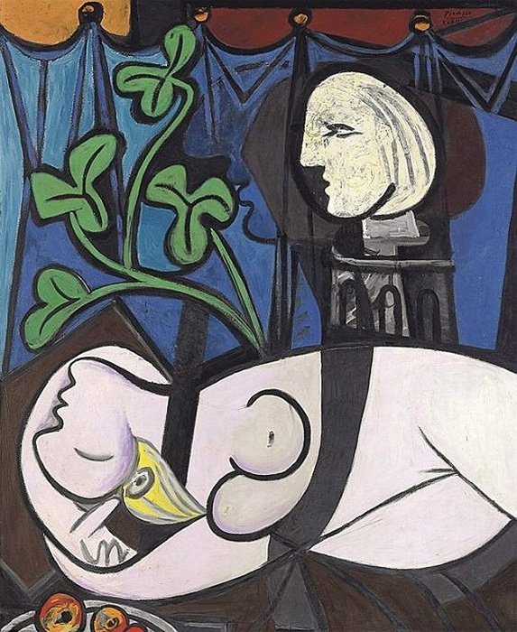 Pablo Picasso. Desnudo, hojas verdes y busto.