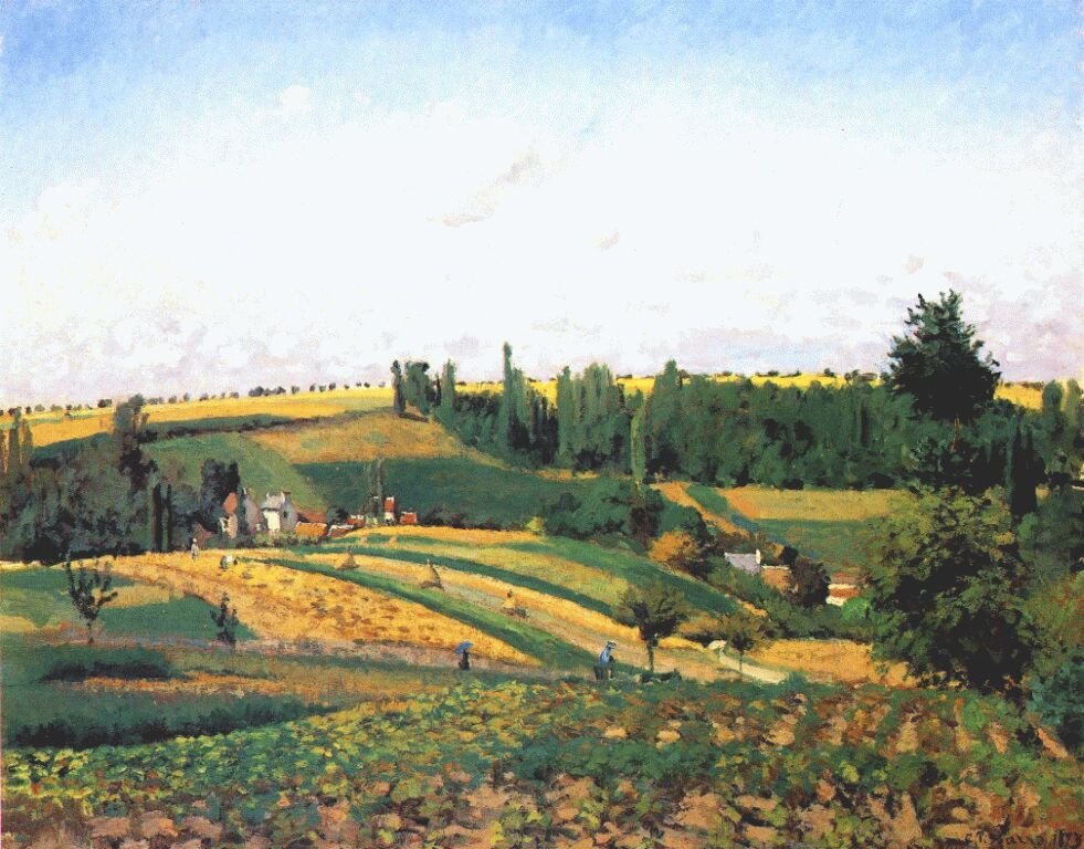 Camille Pissarro. Landscape with the harvest at PONTOISE