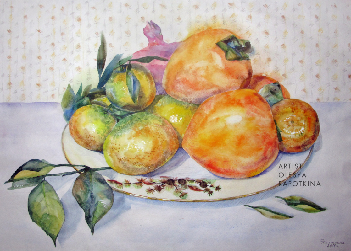 Olesya Rapotkina. Mandarins, persimmon