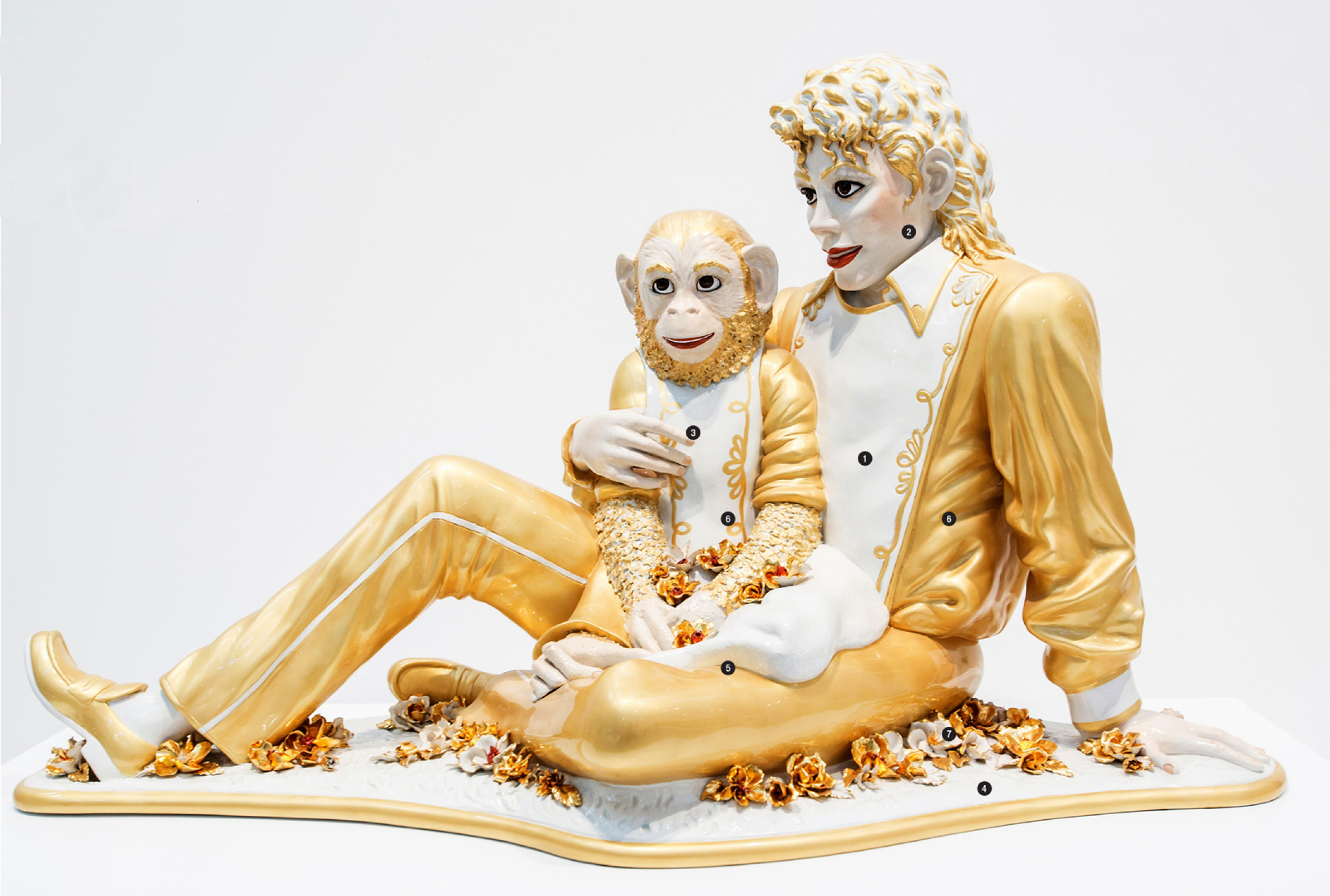 Jeff Koons Michael Jackson with a monkey, 1987: Descripción de la