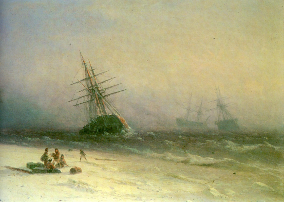 Ivan Aivazovsky. Shipwrecked in the North sea