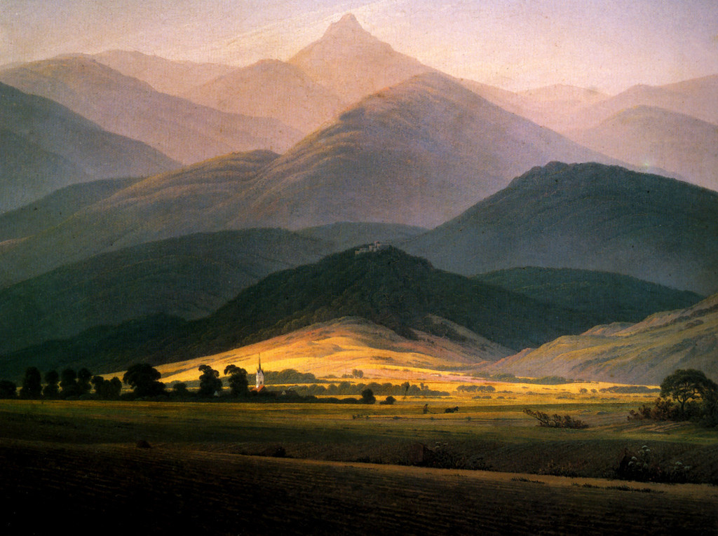 Caspar David Friedrich. Landscape with majestic mountains