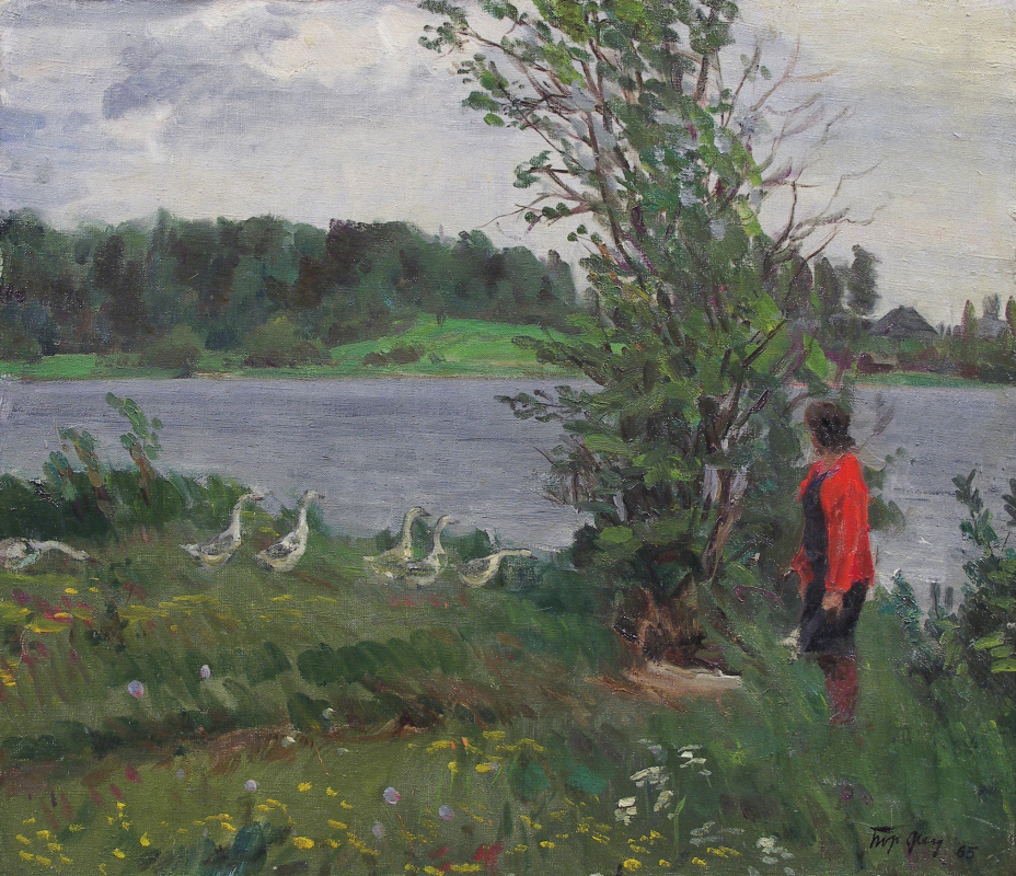 Boris Fedorovich Fedorov. Geese on the lake