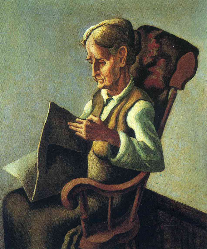 Томас Харт Бентон. Пожилая женщина читает