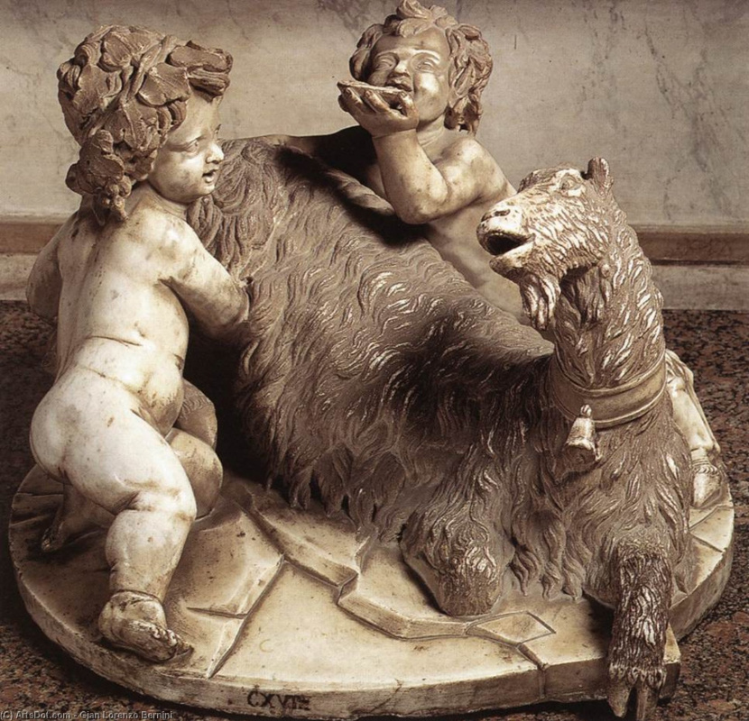 Gian Lorenzo Bernini. The infant Jupiter and Faun goat Amalfeya
