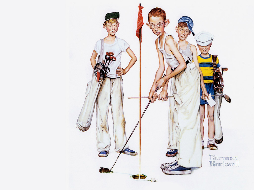 Norman Rockwell. Young golfers