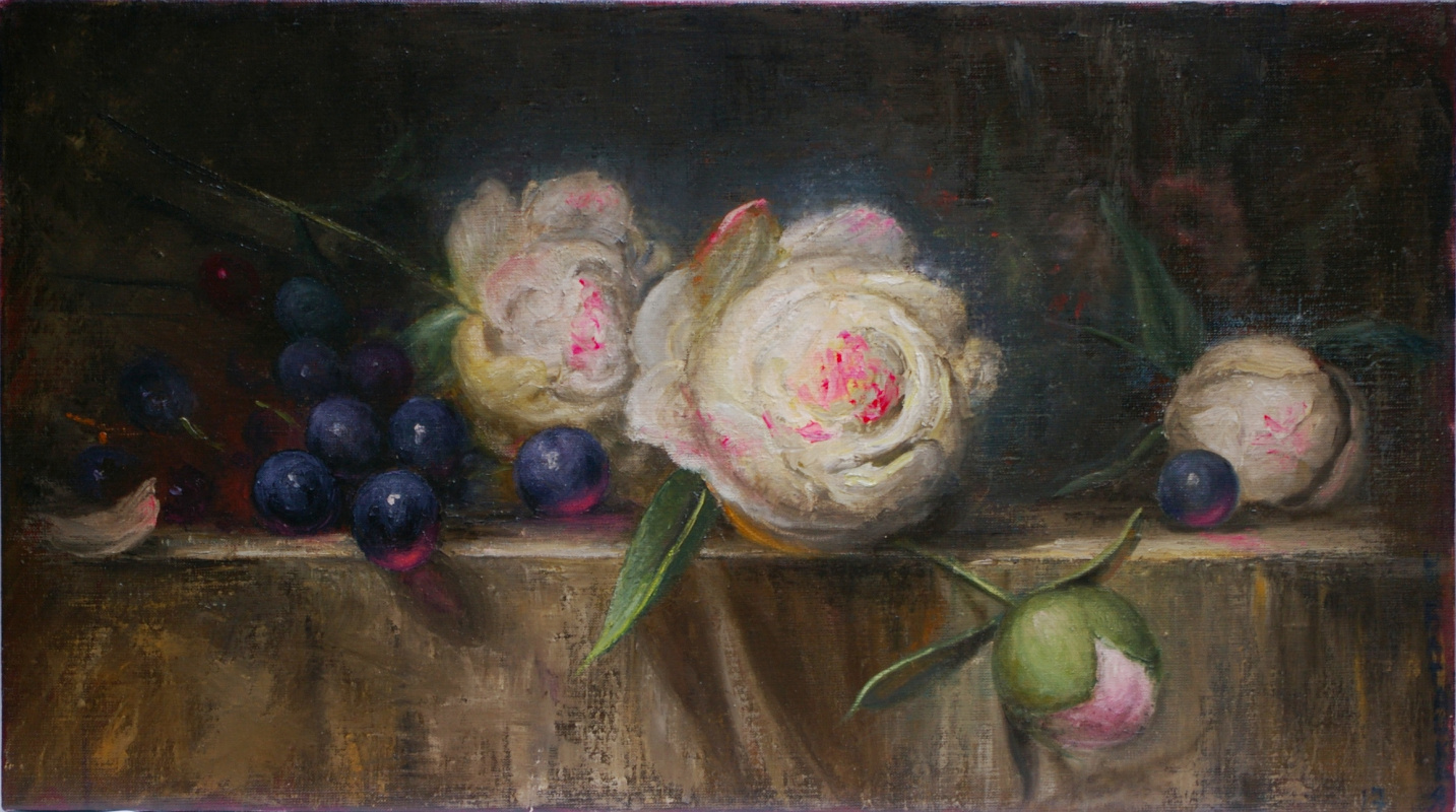 Наталия Багацкая. Still life with Peonies and Grapes