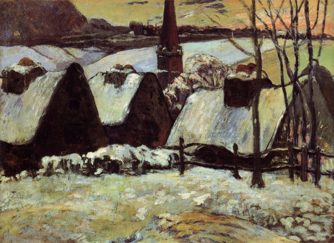 Paul Gauguin. Village breton sous la neige