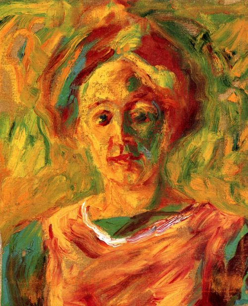 Emil Nolde. Portrait of Ada in green dress