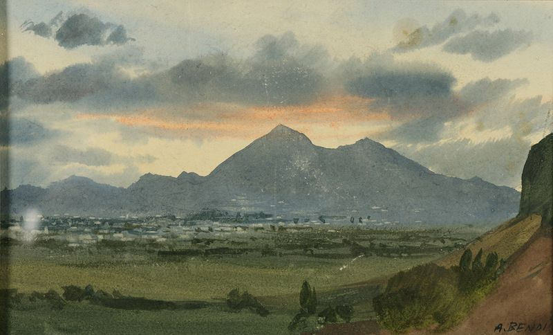Albert Nikolayevich Benois. The sunset over the mountains, Montelucia. Palermo
