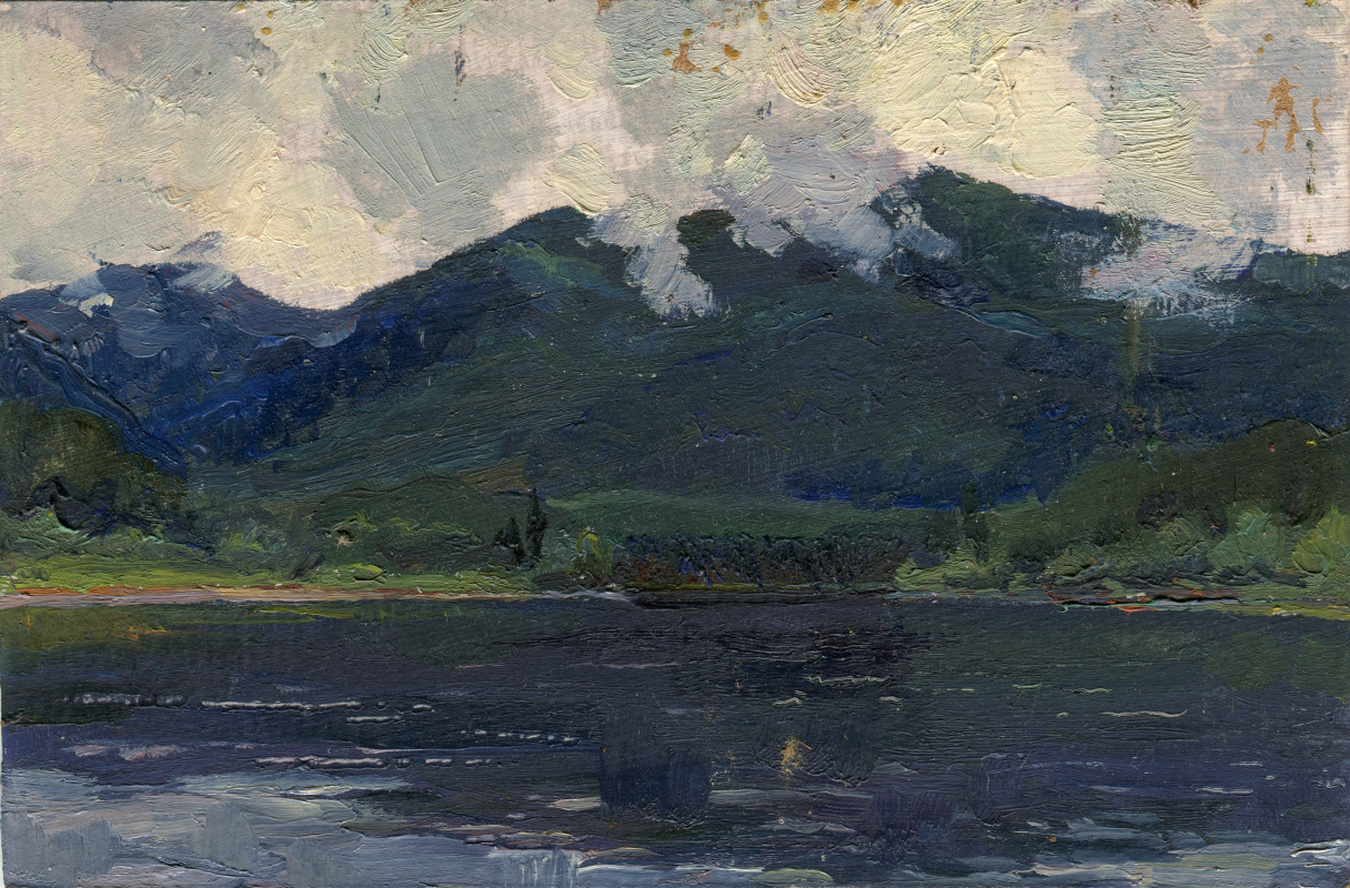 Vasily Fadeevich Demin. Etude "Lake in the Sayan Mountains"