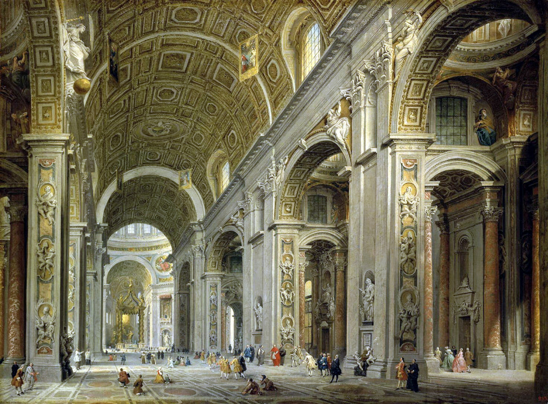 Giovanni Paolo Pannini. Interior view of St. Peter's Cathedral in Rome