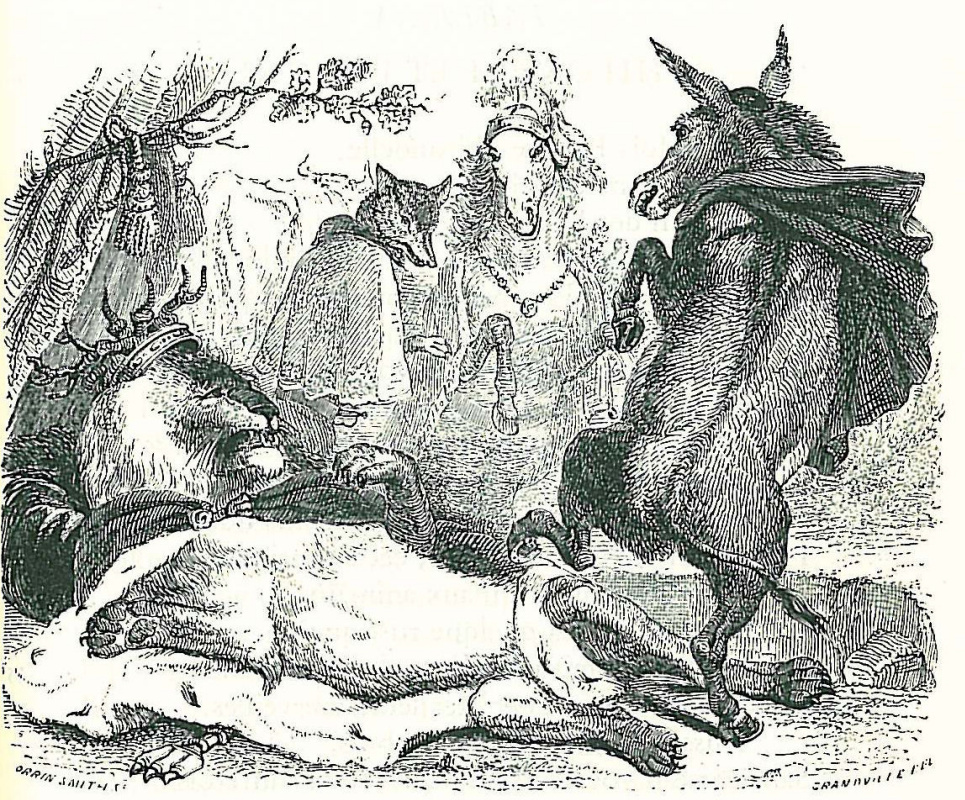 Jean Ignace Isidore Gérard Grandville. The oldest Leo. Illustrations to the fables of Jean de Lafontaine