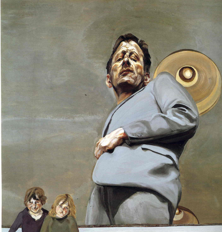 Lucien Freud. Reflection with two children