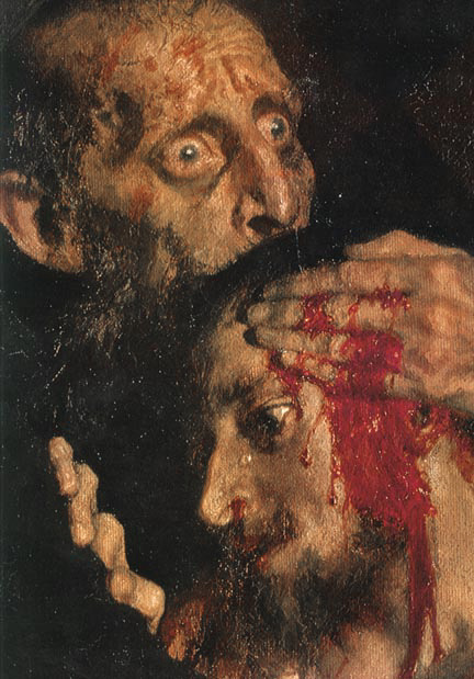 Ilya Efimovich Repin. Ivan the terrible and his son Ivan on 16 November 1581. Fragment.