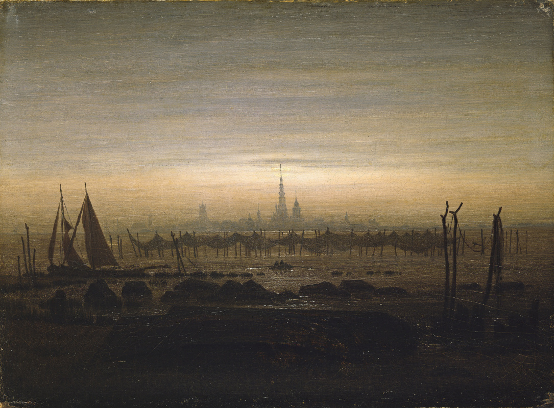 Caspar David Friedrich. Greifswald in moonlight