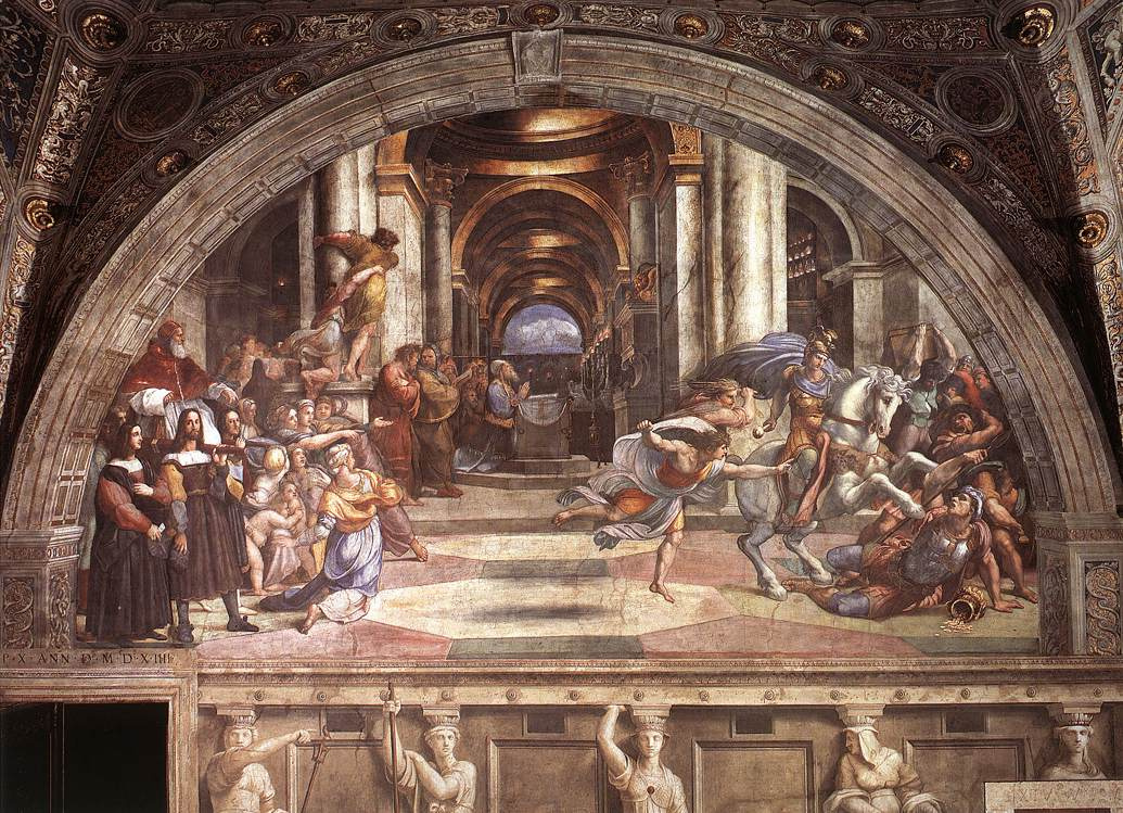 Raphael Santi. The Expulsion of Heliodorus from the Temple