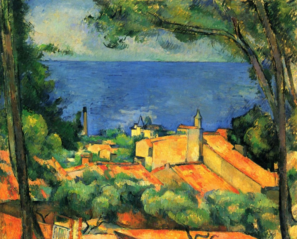 Paul Cezanne. 'estaque with red roofs