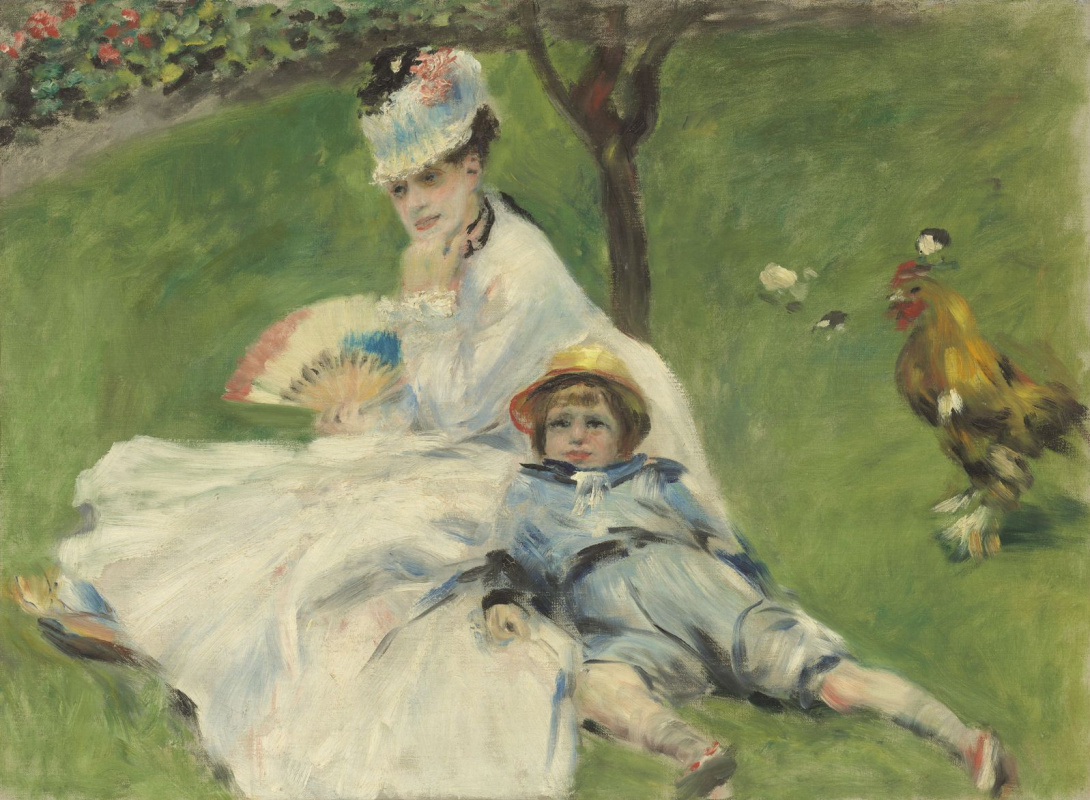 Пьер Огюст Ренуар. Камилла Моне и ее сын Жан в саду в Аржантее