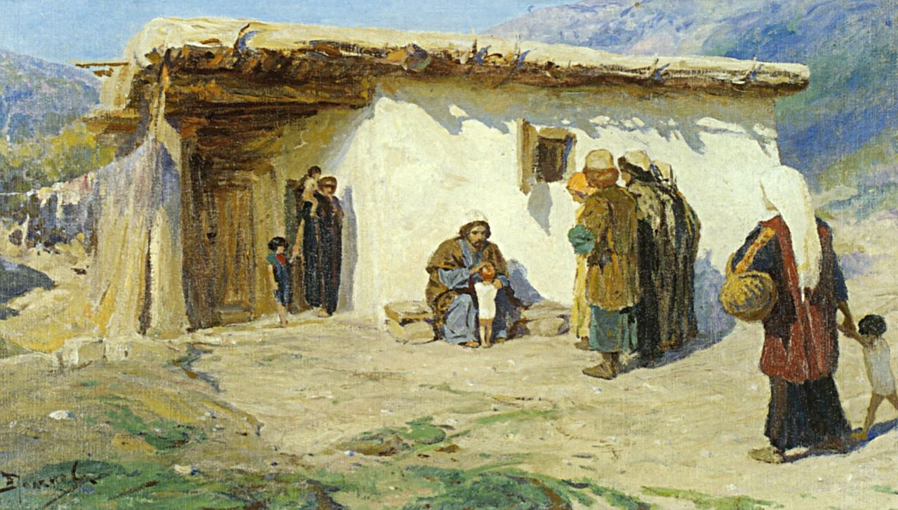 Vasily Dmitrievich Polenov. Brought the kids out. From the series of paintings "From the life of Christ"