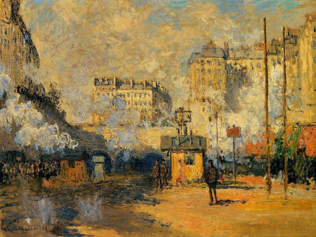 Claude Monet. The appearance of the Saint-Lazare train station, the sun-drenched